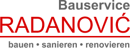 Logo Bauservice Radanovic in rot und grau
